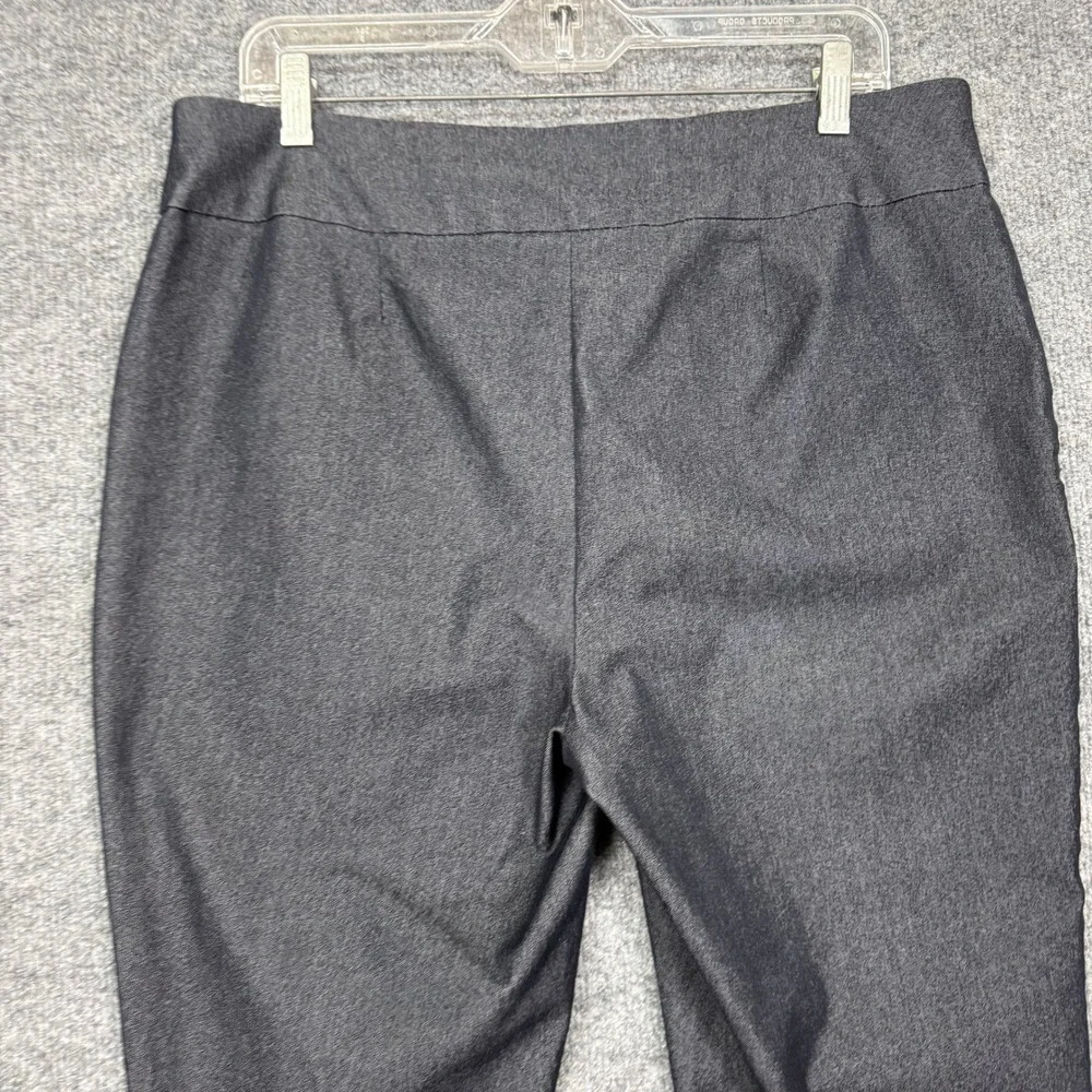 Chicos So Slimming Crop Pants 2 Womens 12 Gray Stretch Pull On Tummy Control